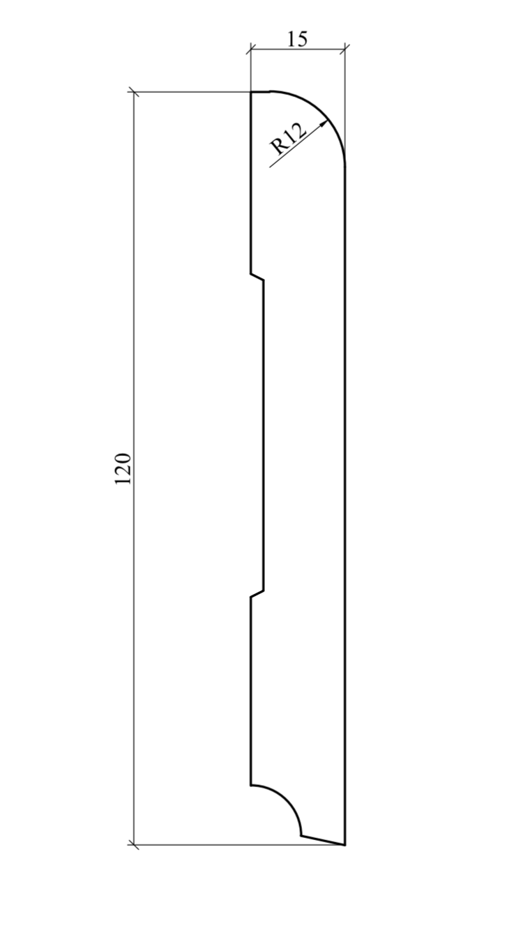 Плинтус Евро Дуб 120мм, цельный. Фото N2